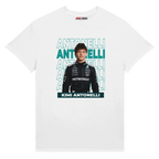 f111 merch white color t-shirt with antonelli branding.
