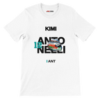 f111 merch white color t-shirt with antonelli branding.