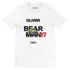 f111 merch white color t-shirt with bearman branding.