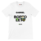f111 merch white color t-shirt with bortoleto branding.