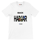 f111 merch white color t-shirt with hadjar branding.
