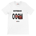 f111 merch white color t-shirt with ocon branding.