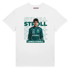 f111 merch white color t-shirt with stroll branding.