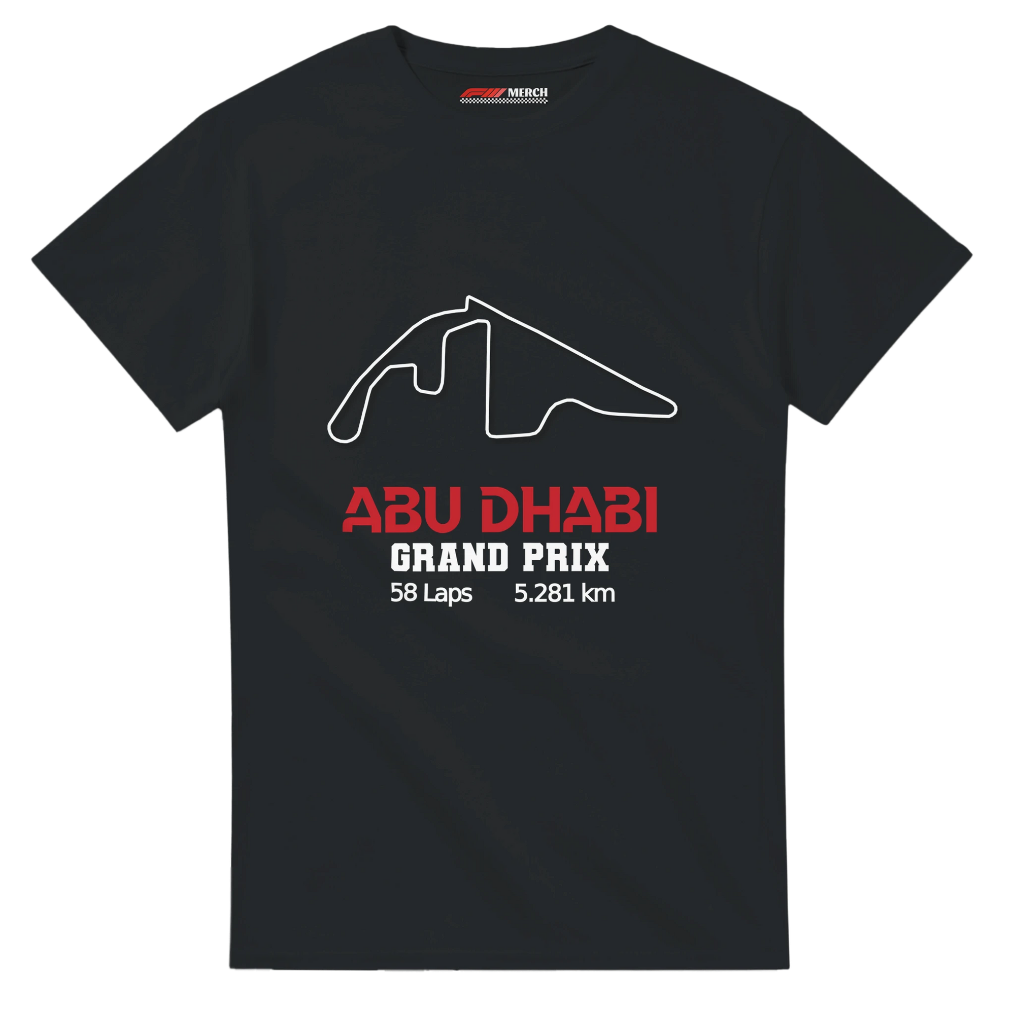 f111 merch black color t-shirt1 with abu-dhabi-grand-prix branding.
