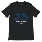 f111 merch black color t-shirt1 with alex-albon branding.