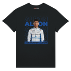 f111 merch black color t-shirt1 with alex-albon branding.