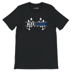 f111 merch black color t-shirt1 with alex-albon branding.