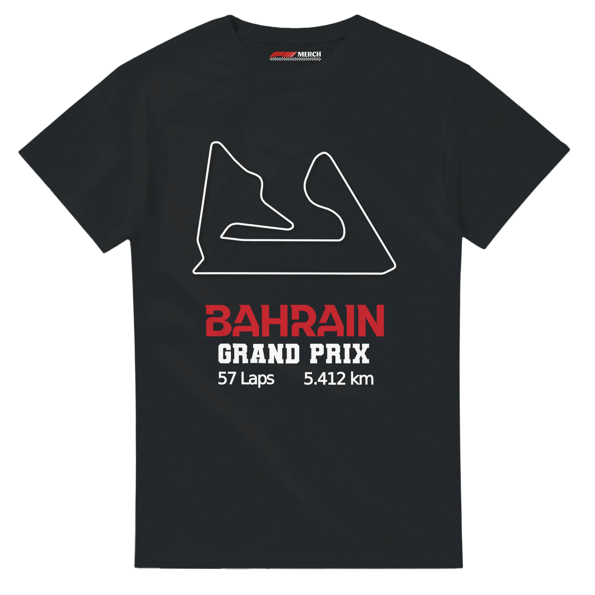 f111 merch black color t-shirt1 with bahrain-grand-prix branding.