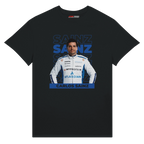 f111 merch black color t-shirt1 with carlos-sainz branding.