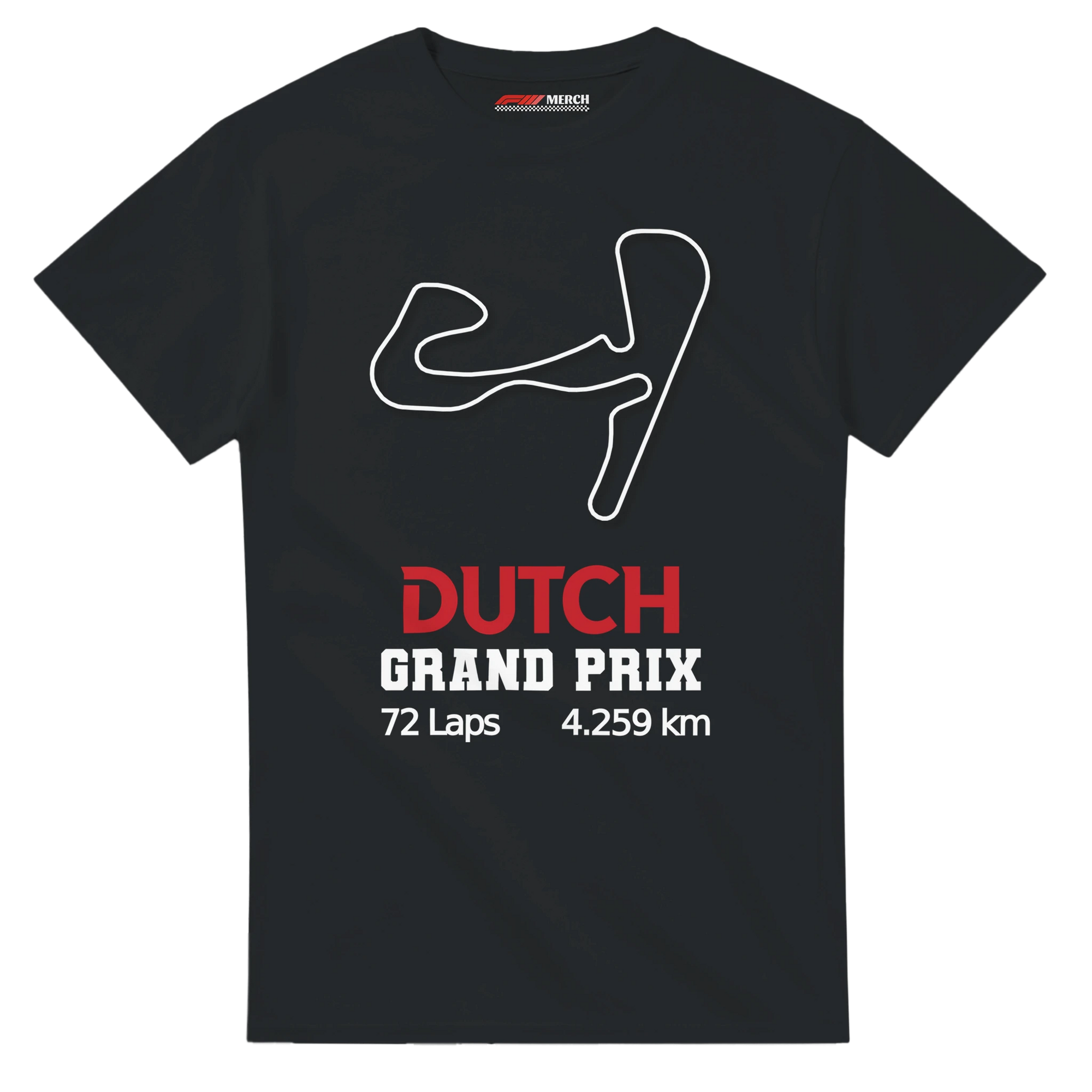 f111 merch black color t-shirt1 with dutch-grand-prix branding.