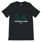 f111 merch black color t-shirt1 with fernando-alonso branding.