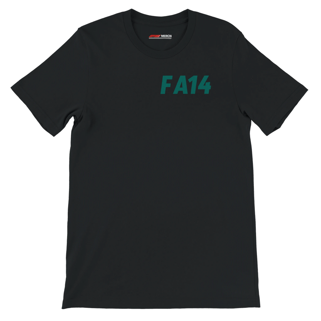 f111 merch black color t-shirt1 with fernando-alonso branding.