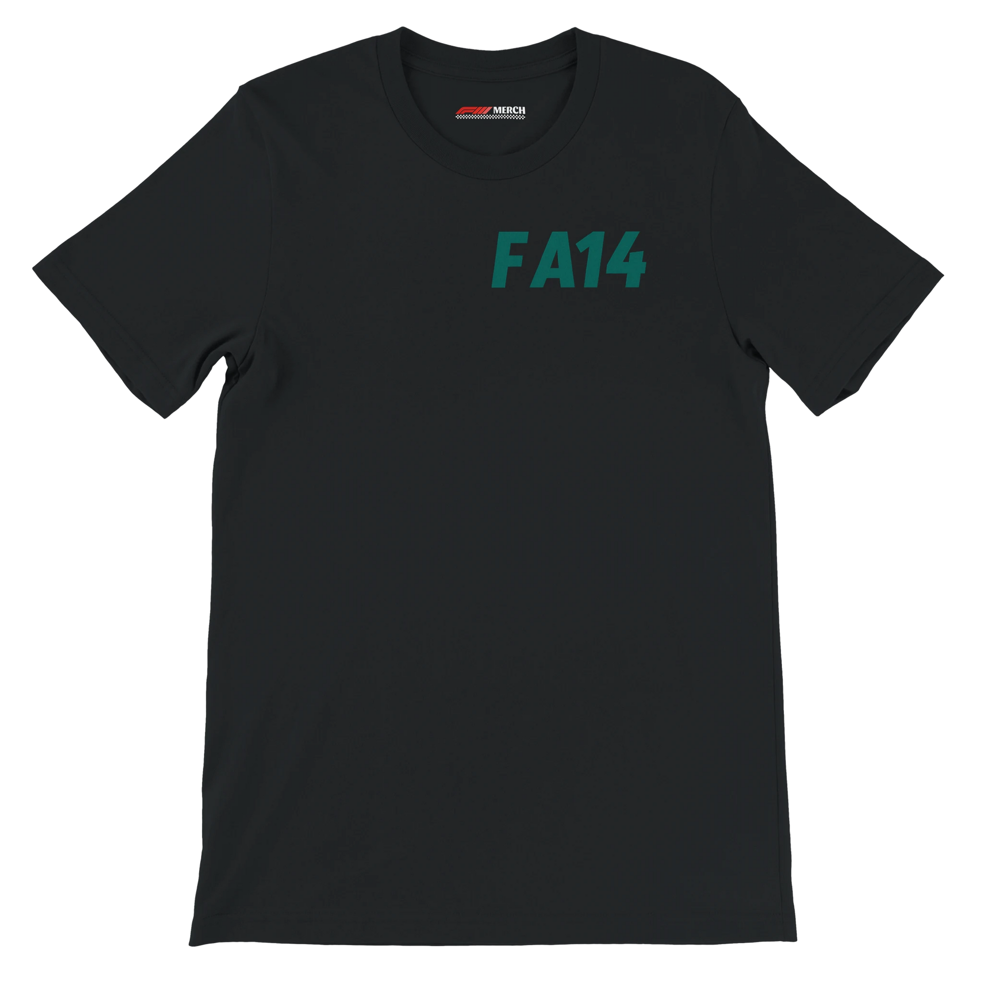 f111 merch black color t-shirt1 with fernando-alonso branding.