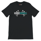 f111 merch black color t-shirt1 with george-russell branding.