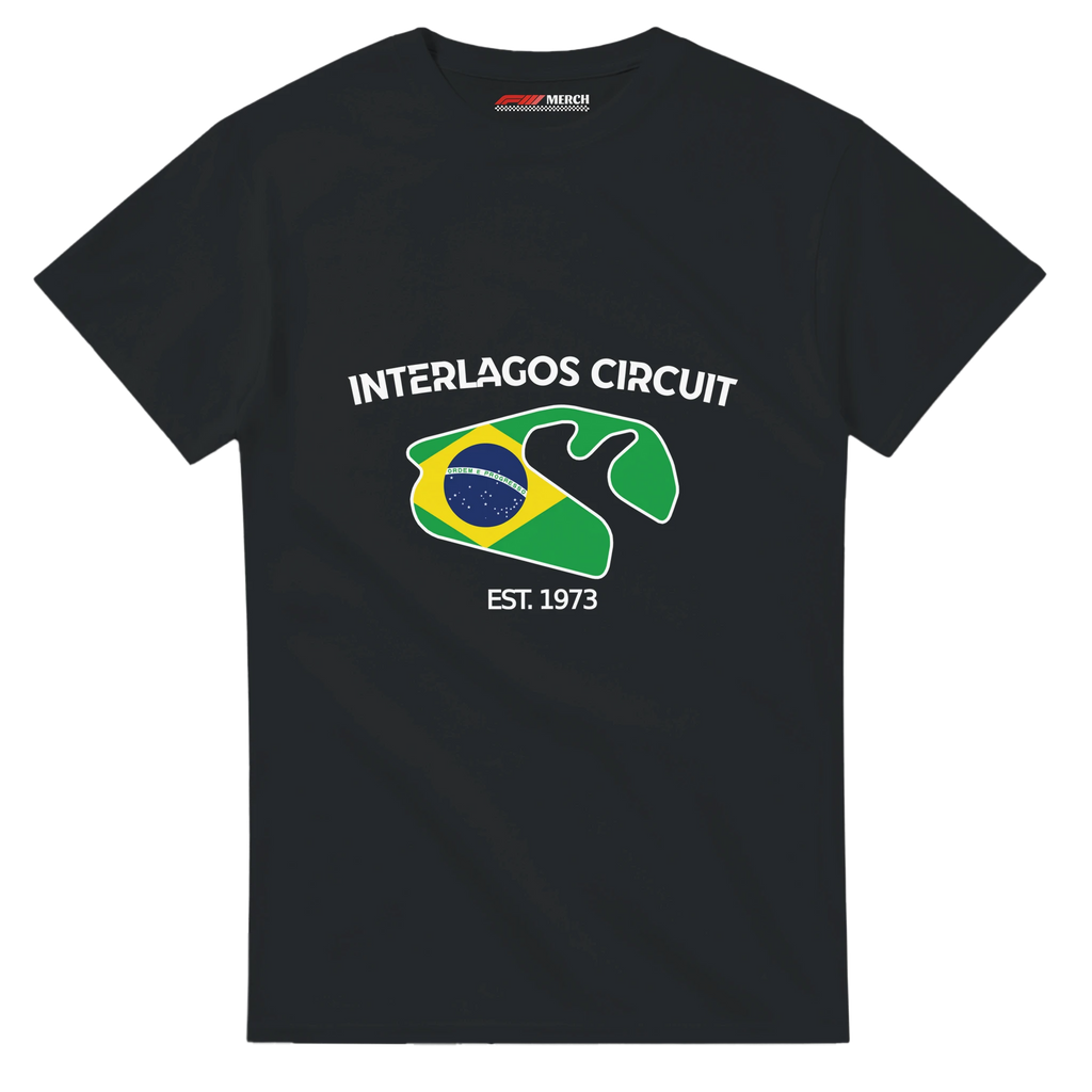 f111 merch black color t-shirt1 with interlagos-circuit branding.