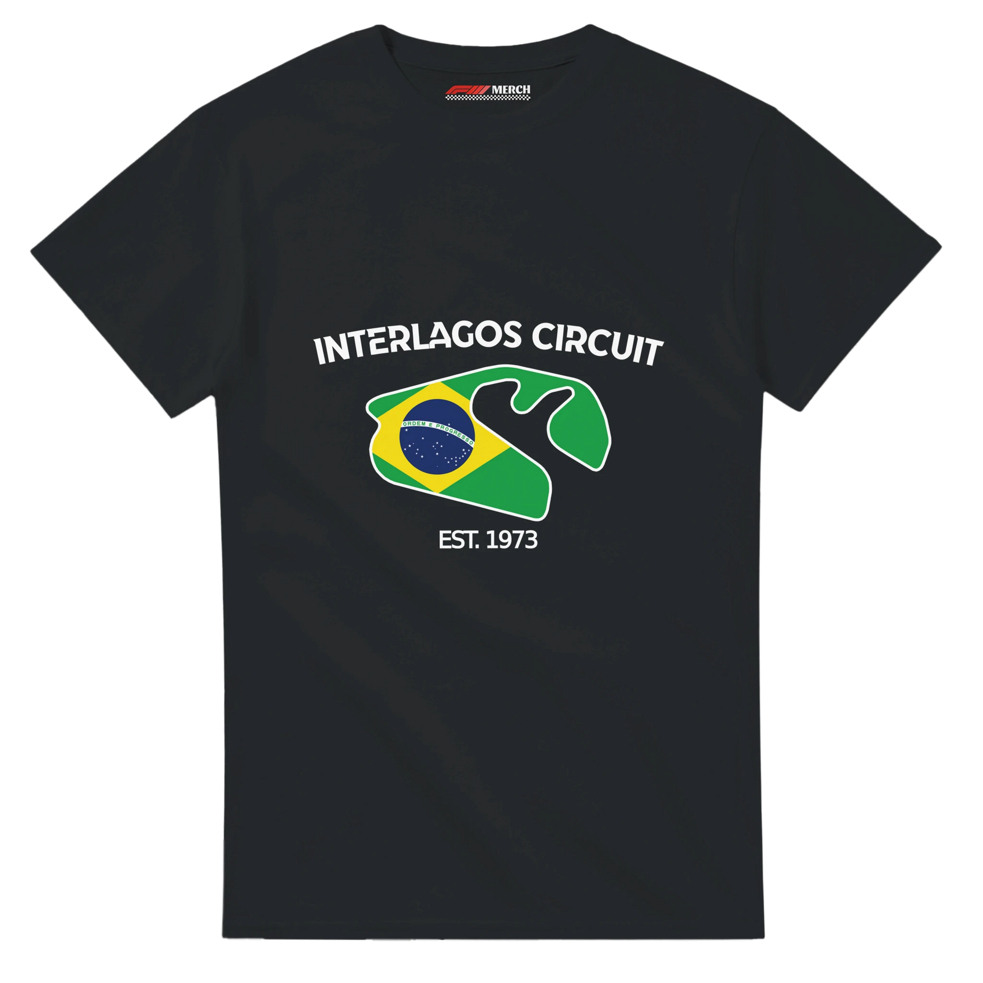 f111 merch black color t-shirt1 with interlagos-circuit branding.