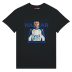 f111 merch black color t-shirt1 with isack-hadjar branding.