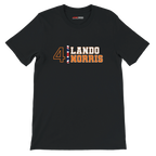 f111 merch black color t-shirt1 with lando-norris branding.