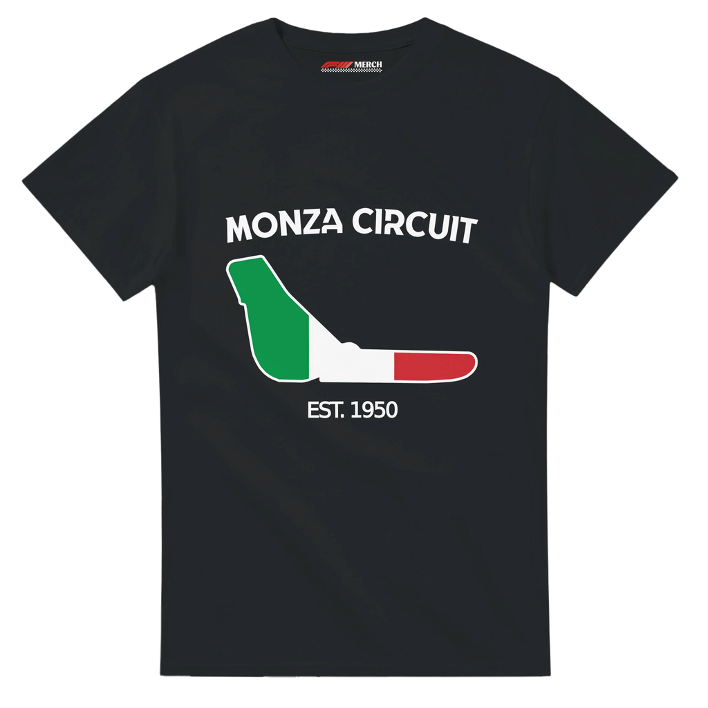 f111 merch black color t-shirt1 with monza-circuit branding.