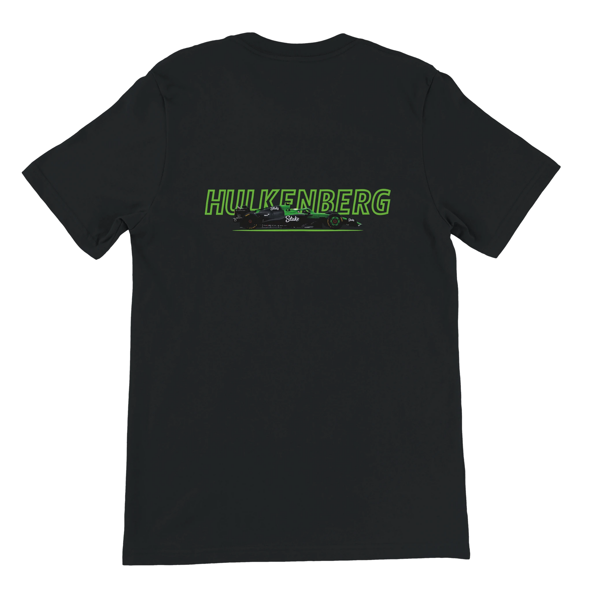 f111 merch black color t-shirt1 with nico-hulkenberg branding.