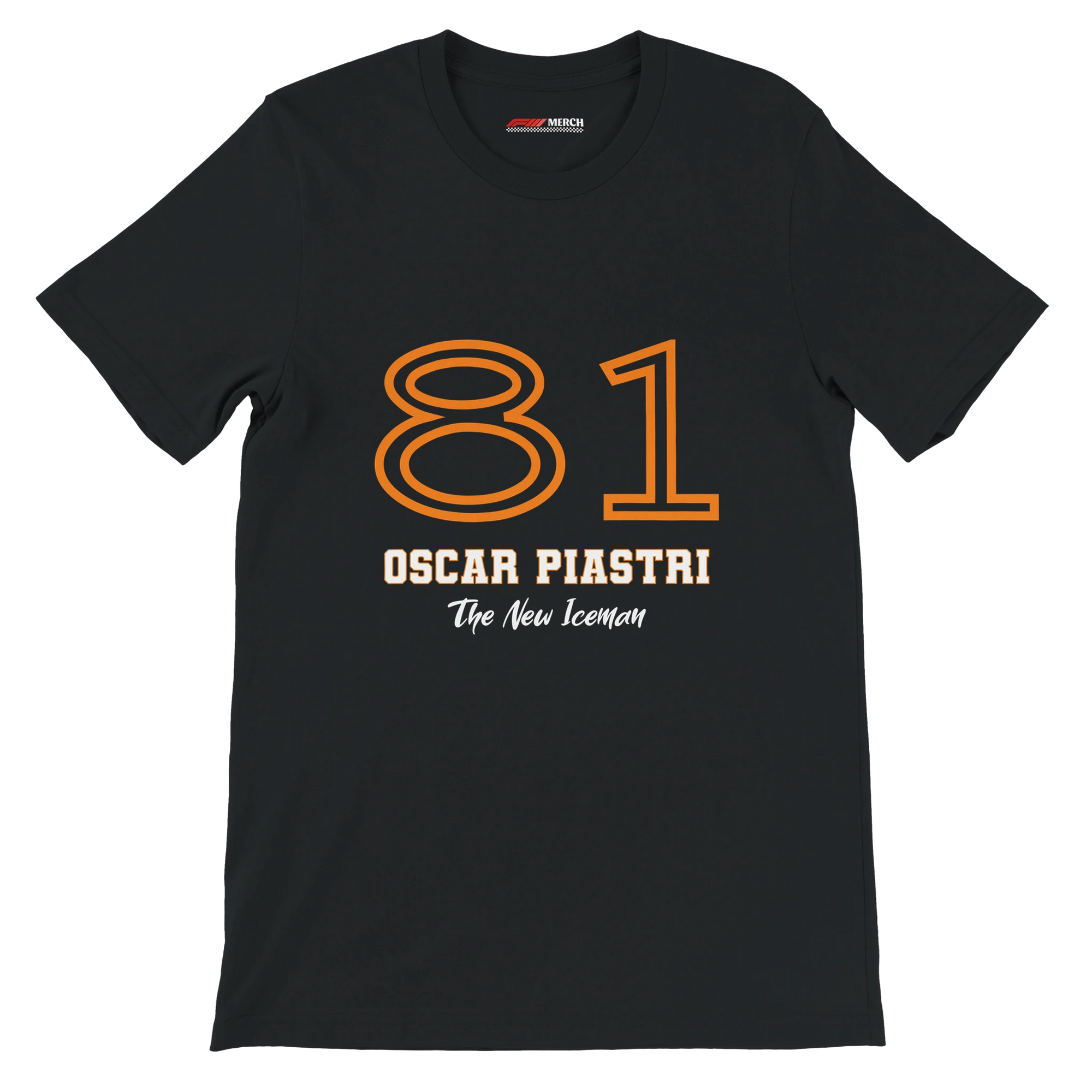 f111 merch black color t-shirt1 with oscar-piastri branding.