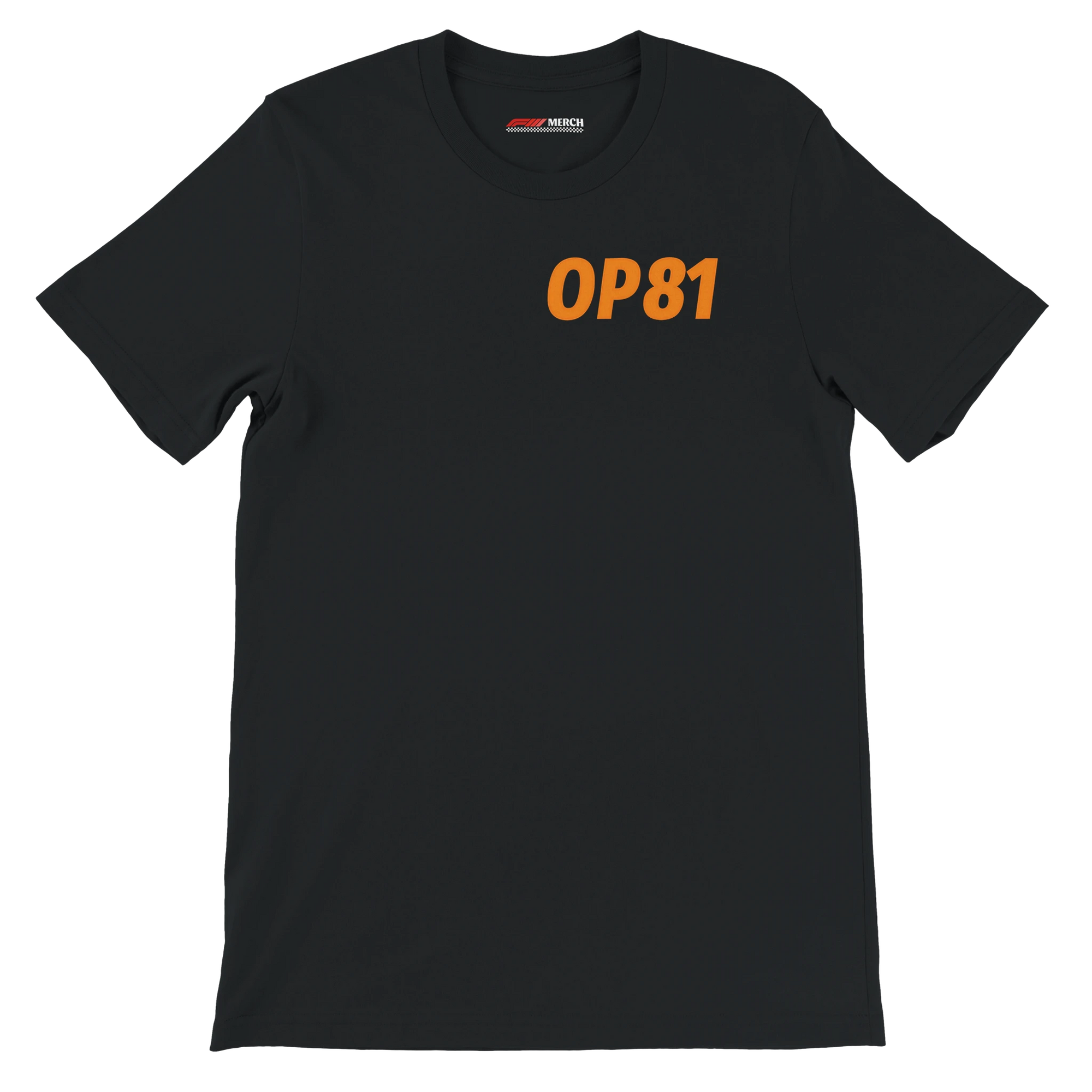 f111 merch black color t-shirt1 with oscar-piastri branding.
