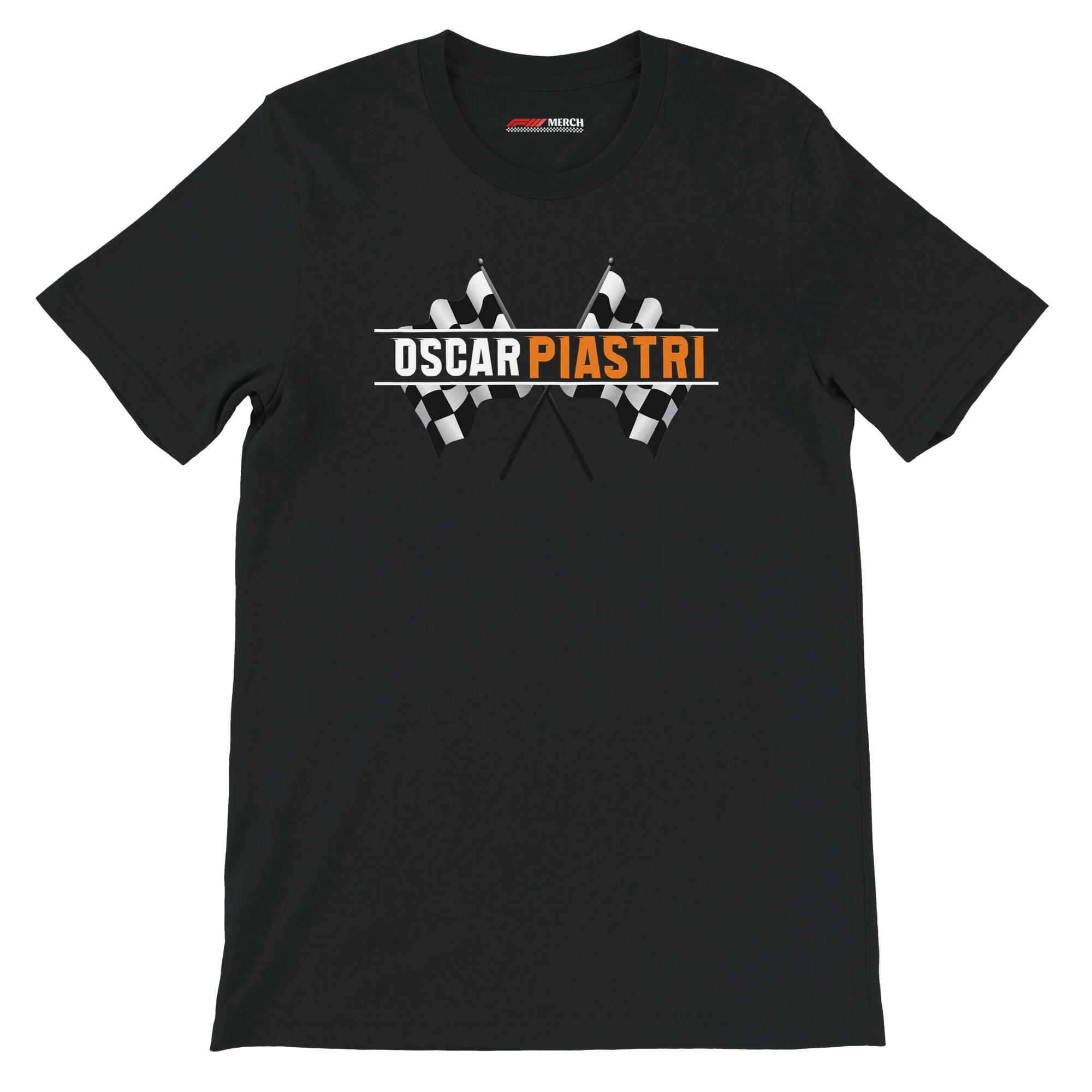 f111 merch black color t-shirt1 with oscar-piastri branding.