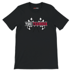 f111 merch black color t-shirt1 with yuki-tsunoda branding.