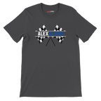 f111 merch dark-grey color t-shirt1 with alex-albon branding.