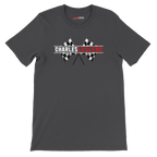 f111 merch dark-grey color t-shirt1 with charles-leclerc branding.