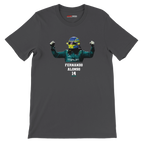 f111 merch dark-grey color t-shirt1 with fernando-alonso branding.