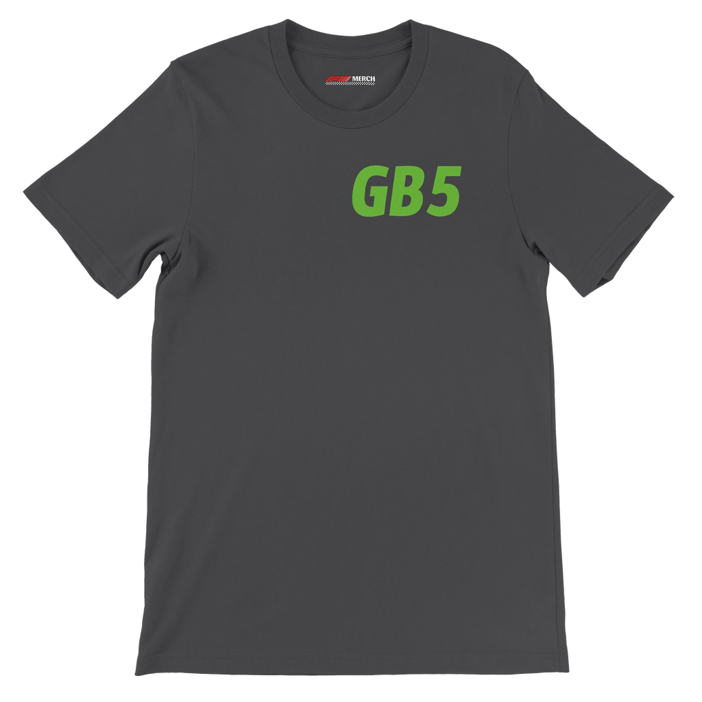 f111 merch dark-grey color t-shirt1 with gabriel-bortoleto branding.