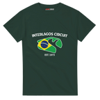 f111 merch forest-green color t-shirt1 with interlagos-circuit branding.
