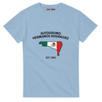 f111 merch light-blue color t-shirt1 with autodromo-hermanos-rodriguez branding.