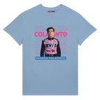 f111 merch light-blue color t-shirt1 with franco-colapinto branding.