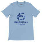 f111 merch light-blue color t-shirt1 with isack-hadjar branding.