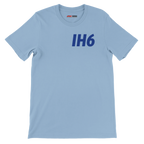 f111 merch light-blue color t-shirt1 with isack-hadjar branding.