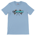 f111 merch light-blue color t-shirt1 with kimi-antonelli branding.