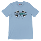 f111 merch light-blue color t-shirt1 with lance-stroll branding.