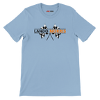 f111 merch light-blue color t-shirt1 with lando-norris branding.
