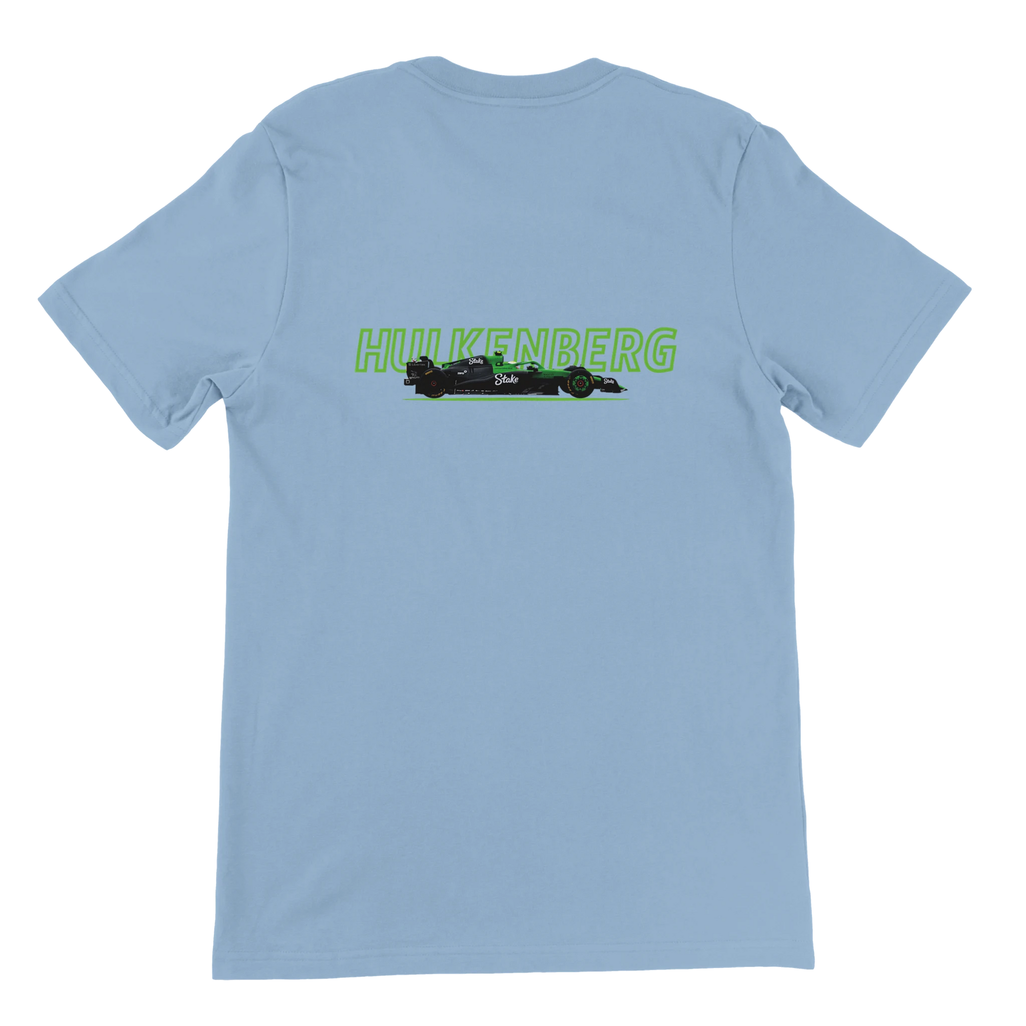 f111 merch light-blue color t-shirt1 with nico-hulkenberg branding.