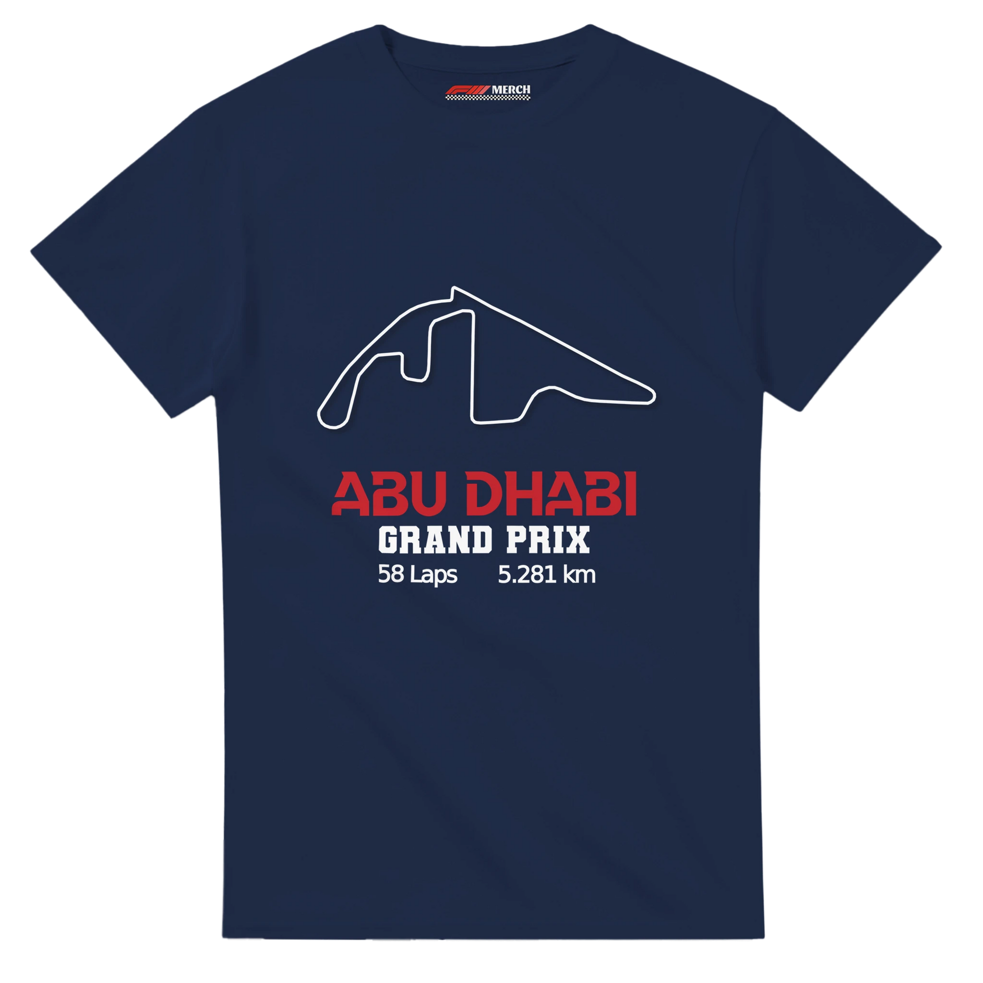f111 merch navy color t-shirt1 with abu-dhabi-grand-prix branding.