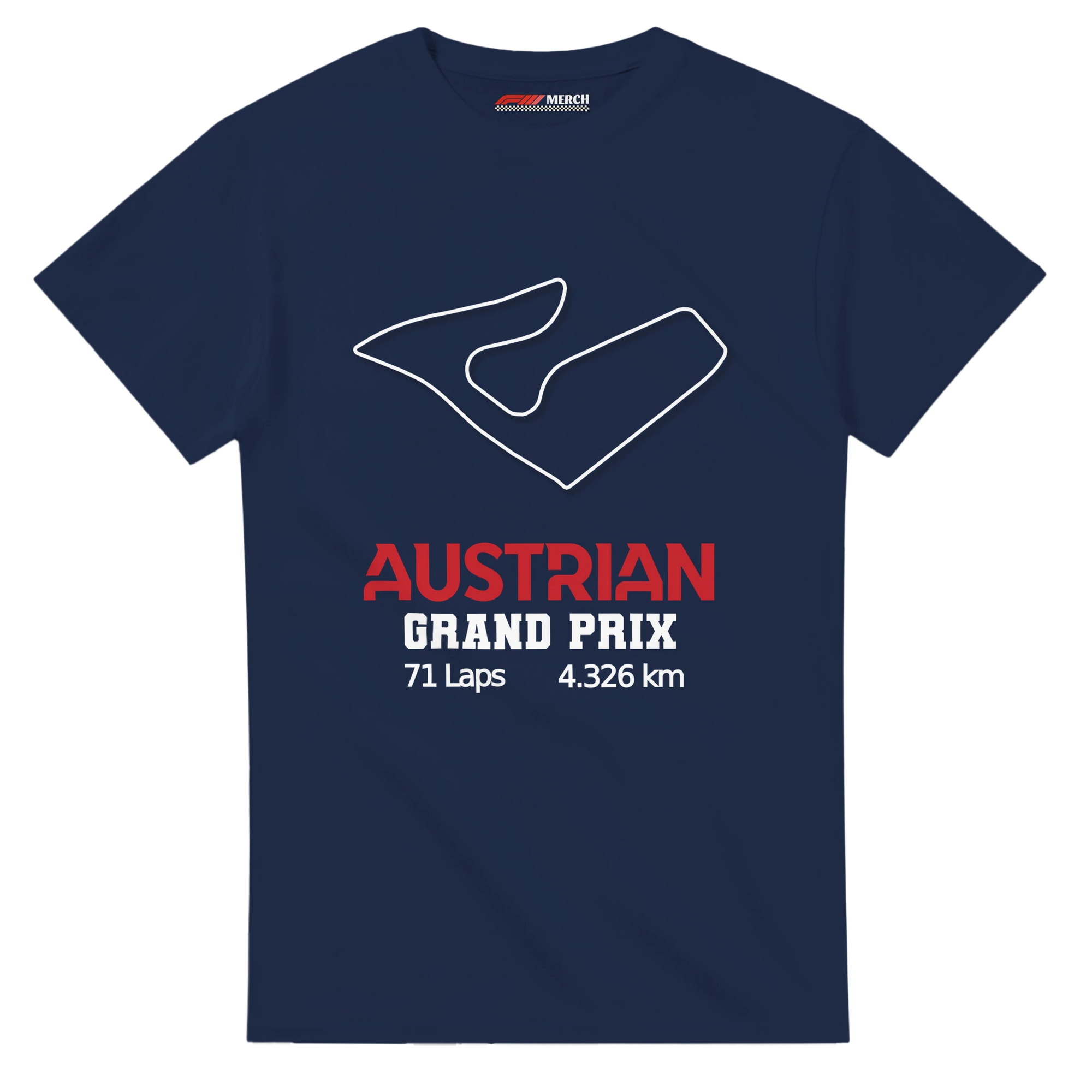 f111 merch navy color t-shirt1 with austrian-grand-prix branding.