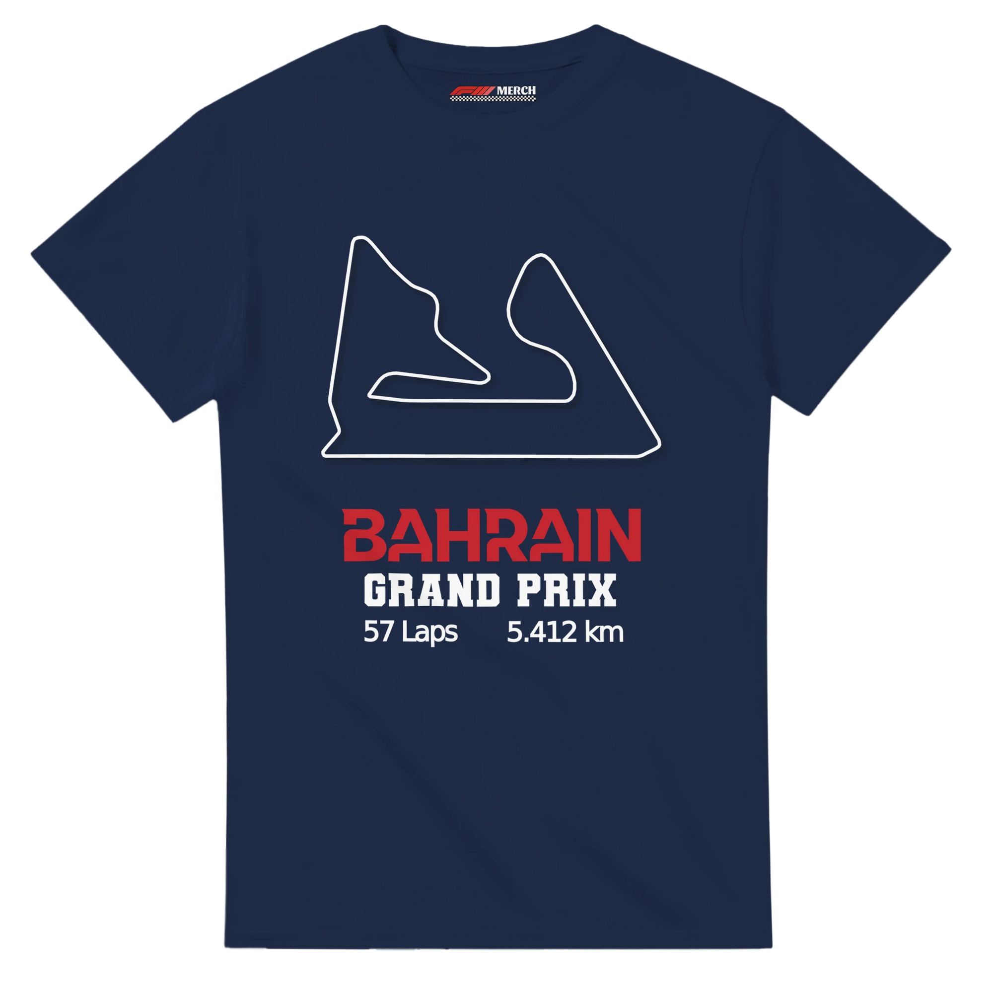 f111 merch navy color t-shirt1 with bahrain-grand-prix branding.