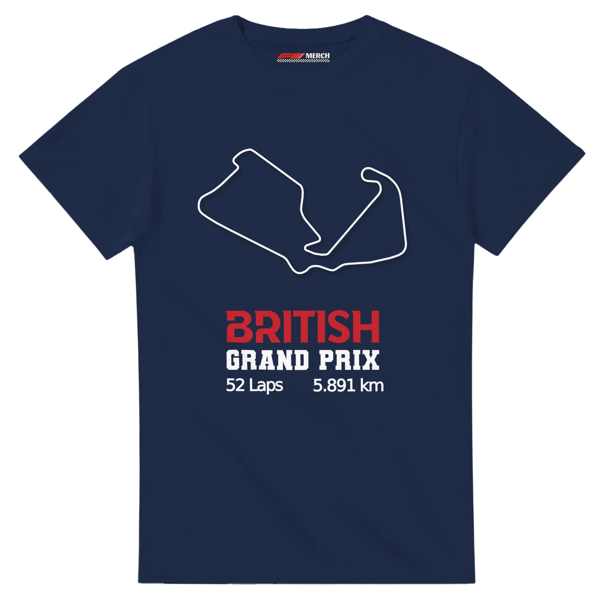 f111 merch navy color t-shirt1 with british-grand-prix branding.