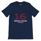 f111 merch navy color t-shirt1 with charles-leclerc branding.
