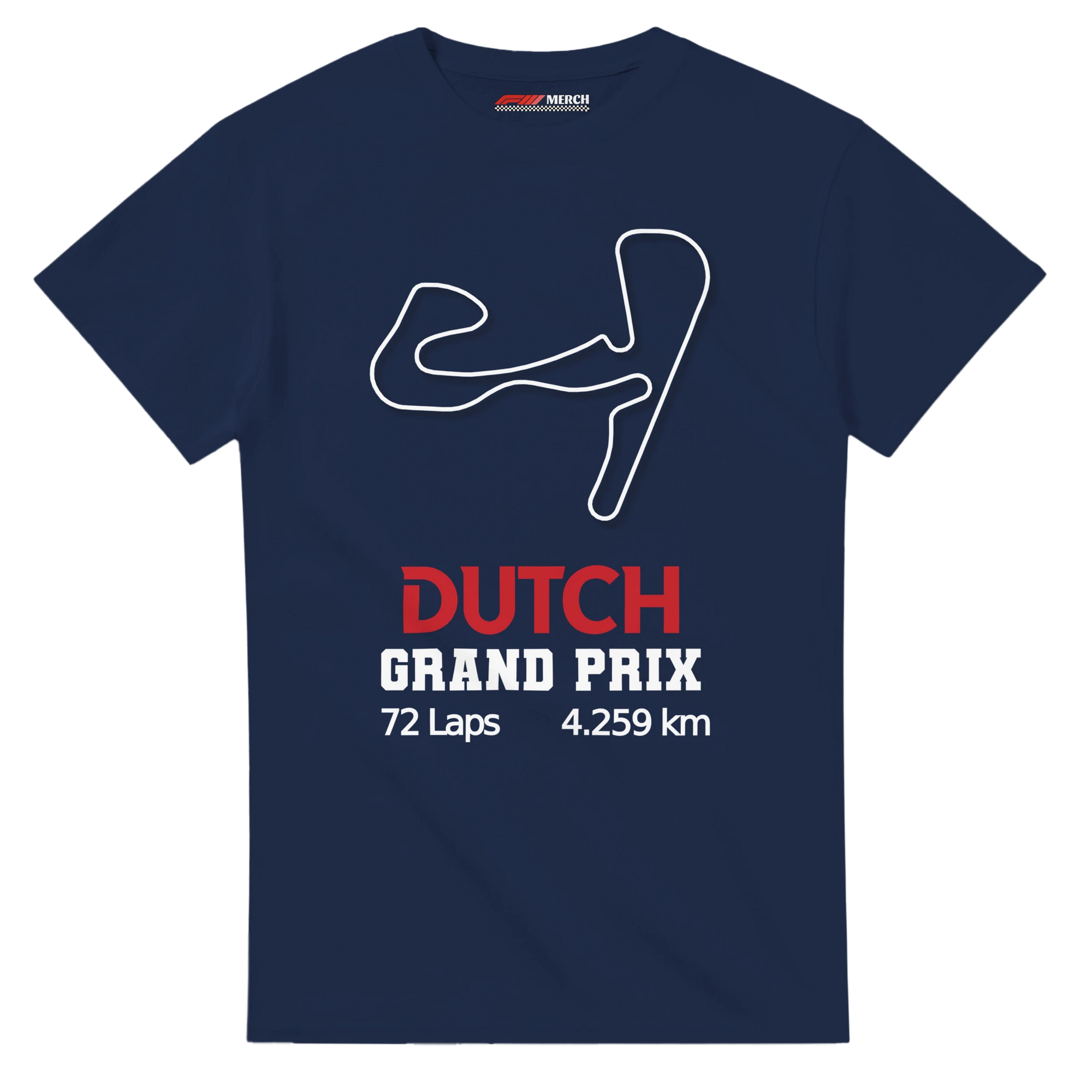 f111 merch navy color t-shirt1 with dutch-grand-prix branding.