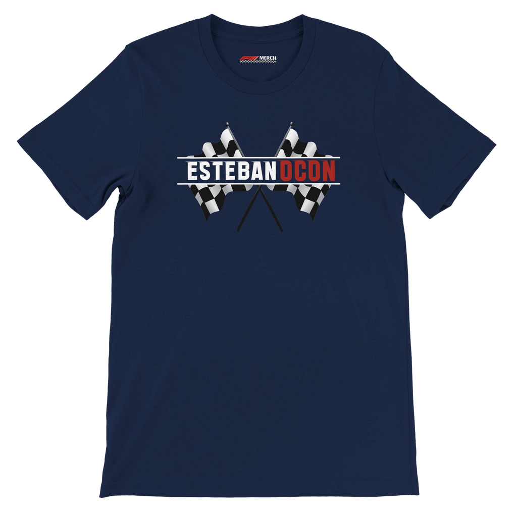 f111 merch navy color t-shirt1 with esteban-ocon branding.
