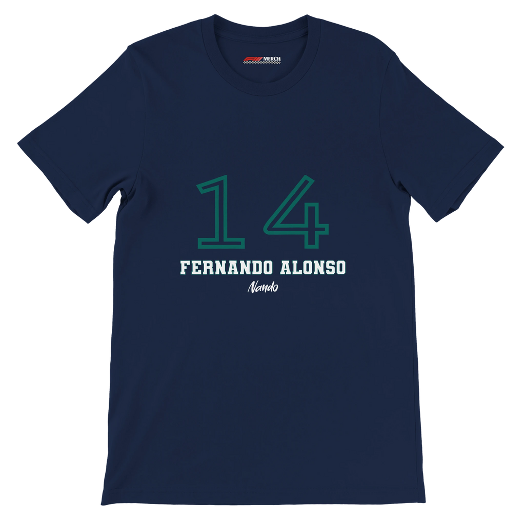 f111 merch navy color t-shirt1 with fernando-alonso branding.