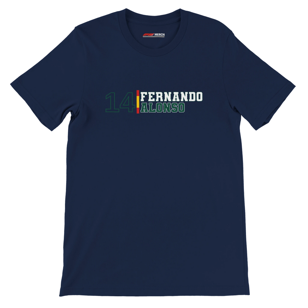 f111 merch navy color t-shirt1 with fernando-alonso branding.